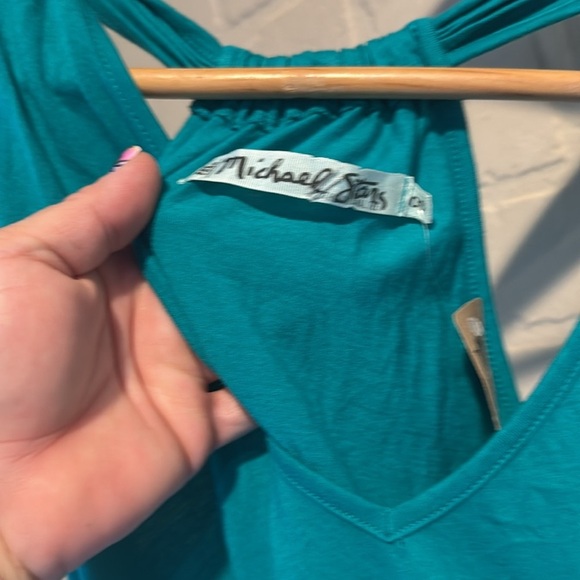 Michael Stars dress green  Sleeveless Top NEW one size coverup beach - Picture 5 of 6